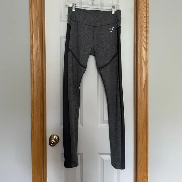 Gymshark Grey Mesh Back Leggings Size Large - Picture 1 of 9